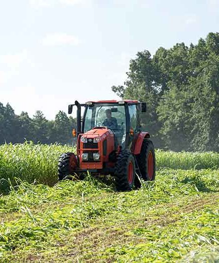 A tractor prepares this years crops 
